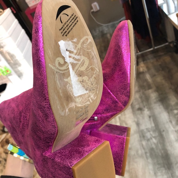 Free People Metallic Nicola Heel Bootie Pink - Picture 7 of 7